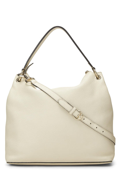 Gucci, Pre-Loved White Leather Soho Convertible Hobo, White