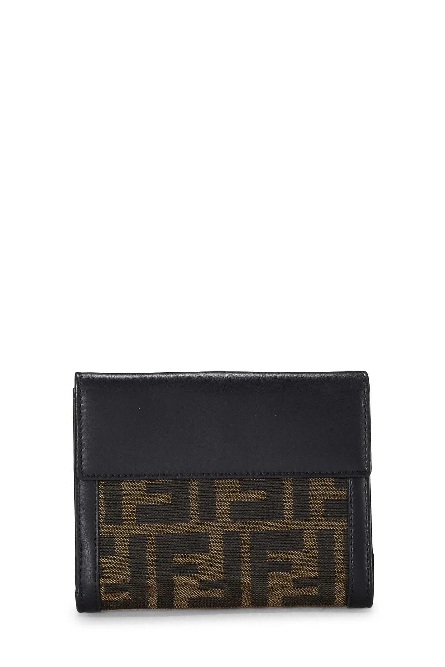 Fendi, Cartera compacta de lona Zucca marrón Pre-Loved, Marrón