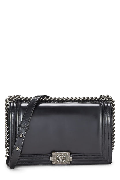 Chanel, Bolso grande Reverso para niño de piel de becerro negra Pre-Loved, Negro