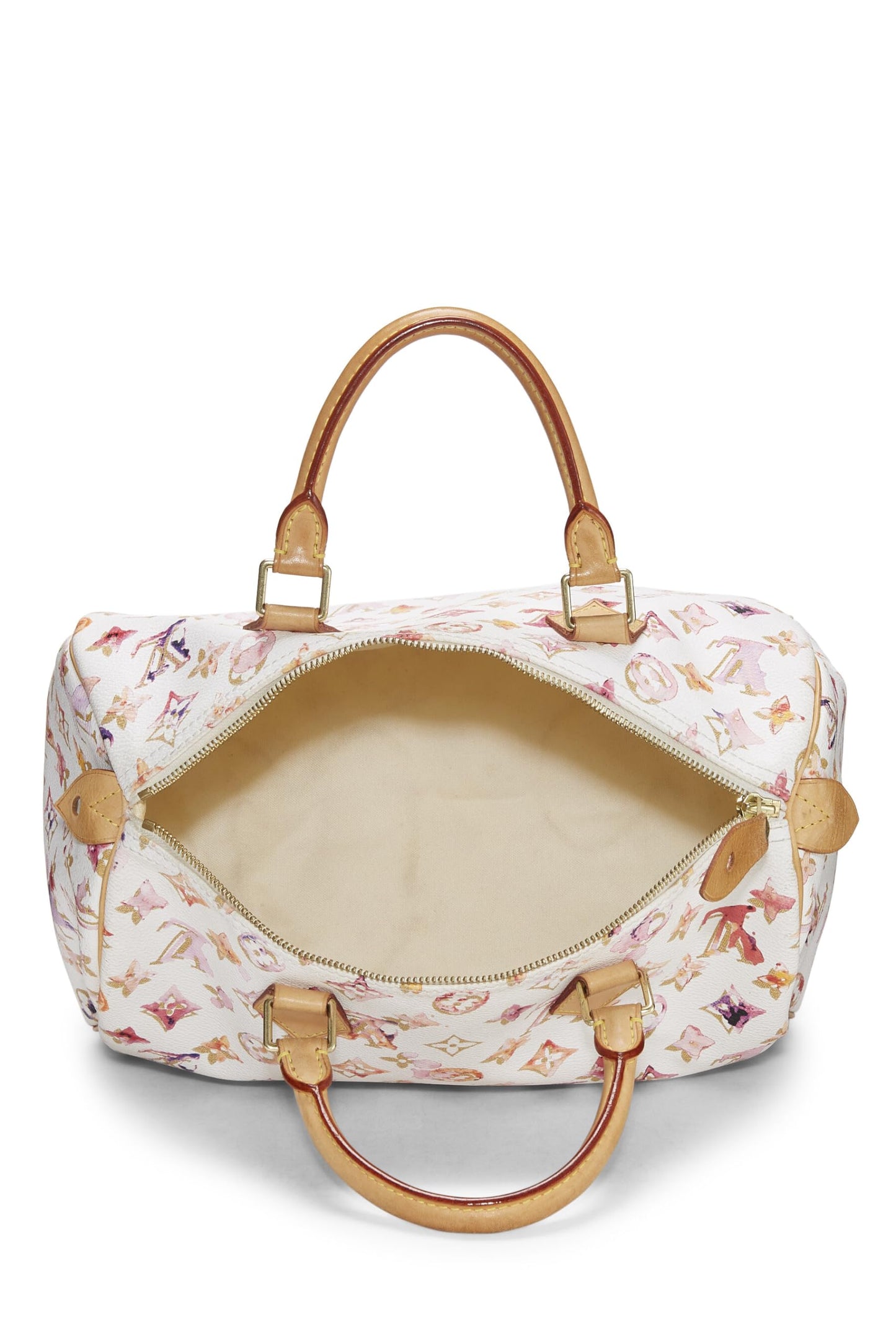 Louis Vuitton, Pre-Loved Richard Prince x Louis Vuitton Monograma blanco Acuarela Speedy 30, Blanco