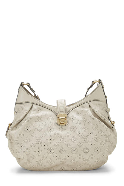 Louis Vuitton, sac à main en cuir Mahina XS blanc monogrammé d'occasion, blanc