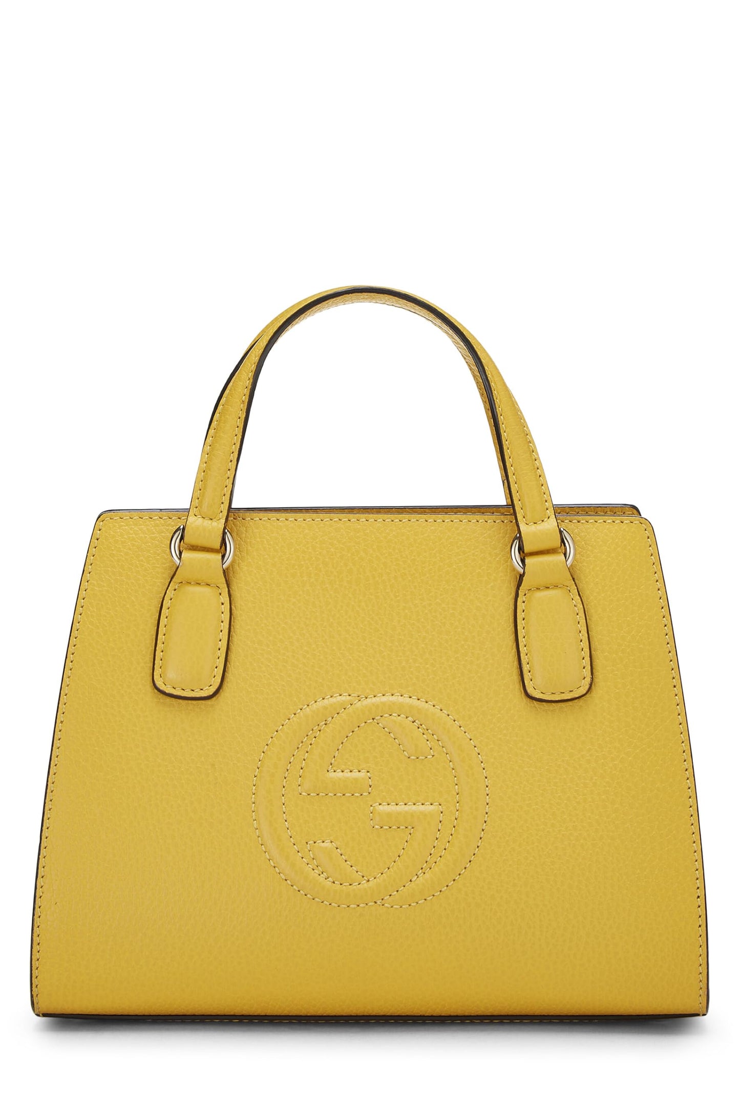 Gucci, sac à main Soho en cuir grainé jaune d'occasion, jaune