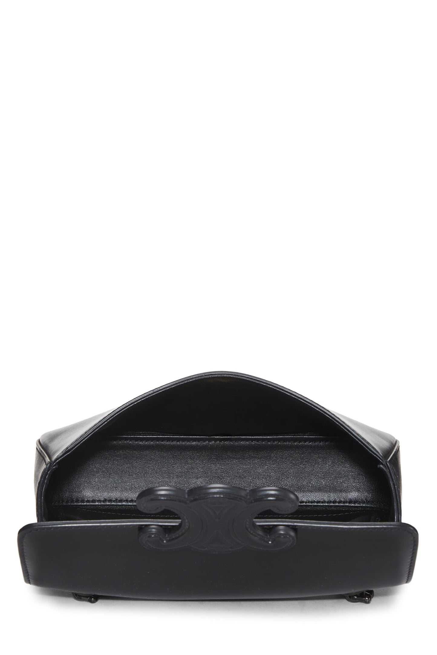 Céline, Pre-Loved Black Calfskin Claude Chain Shoulder Bag, Black