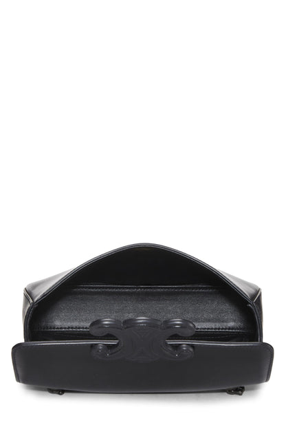 Céline, sac à bandoulière Claude Chain en cuir de veau noir d'occasion, noir