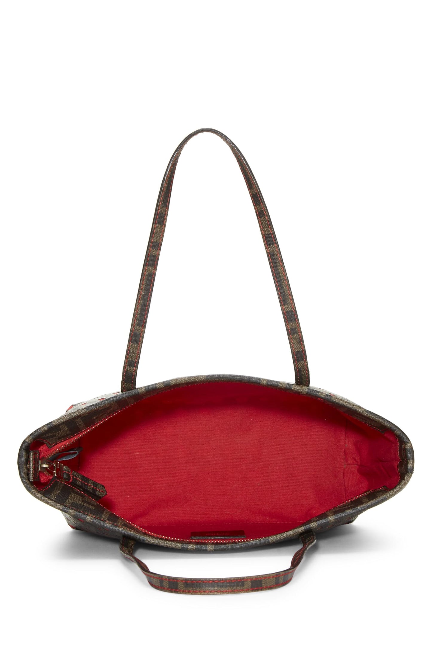 Fendi, Mini sac fourre-tout Spalmati Roll en toile enduite Zucca rouge d'occasion, rouge