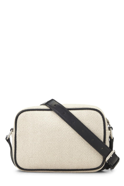 Yves Saint Laurent, Pre-Loved Cream Canvas Camp Camera Bag Small, Cream