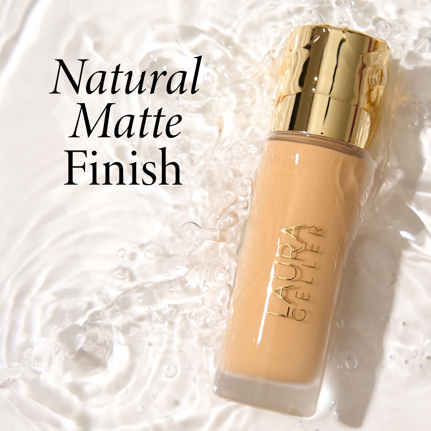 LAURA GELLER Double Take Liquid Foundation | Medium to Full Coverage, Natural Matte Finish, Light