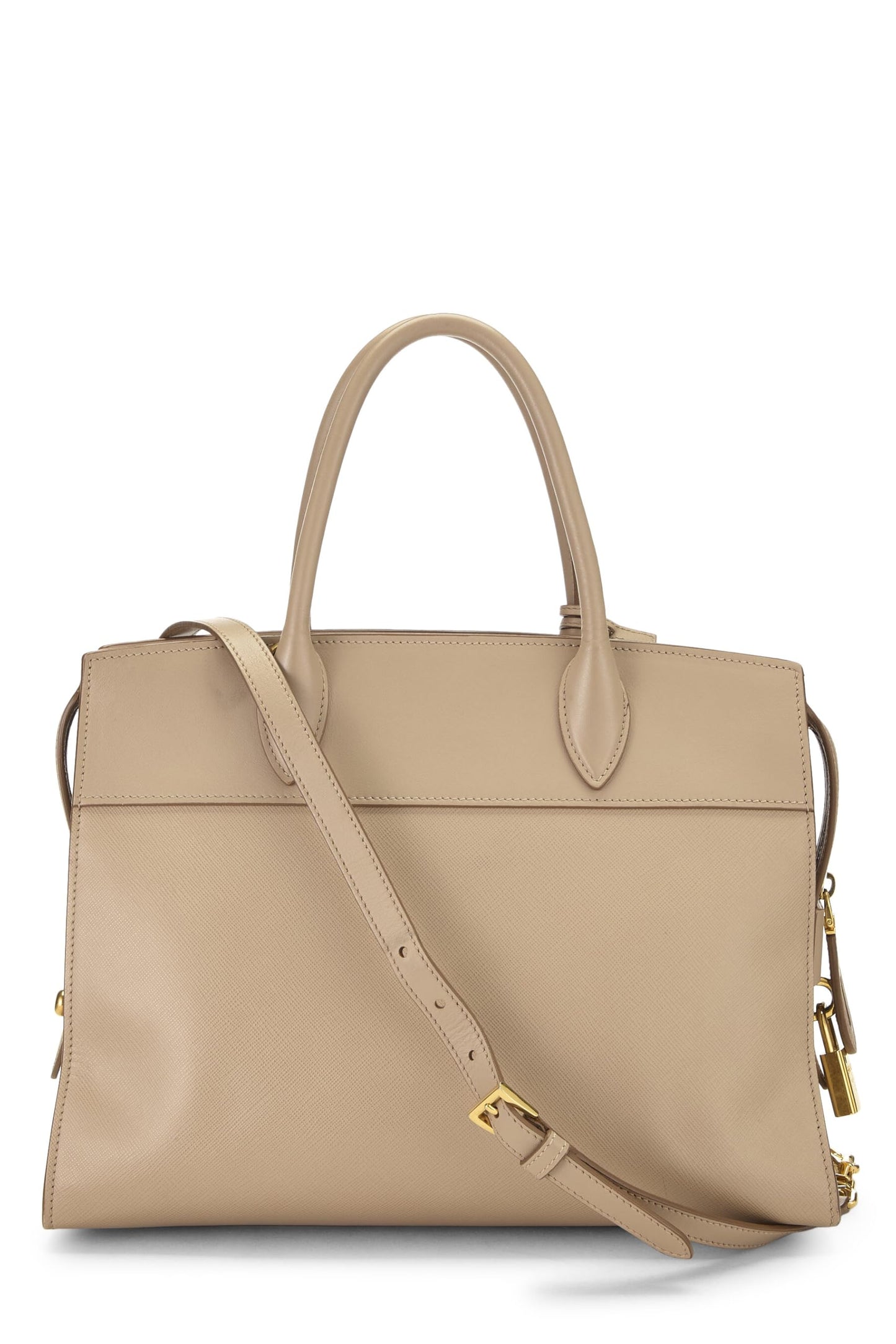 Prada, Pre-Loved Beige Saffiano Esplanade Medium, Beige