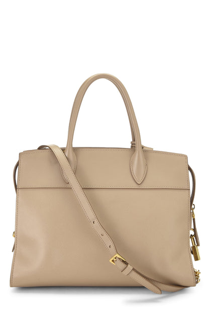 Prada, Pre-Loved Beige Saffiano Esplanade Medio, Beige