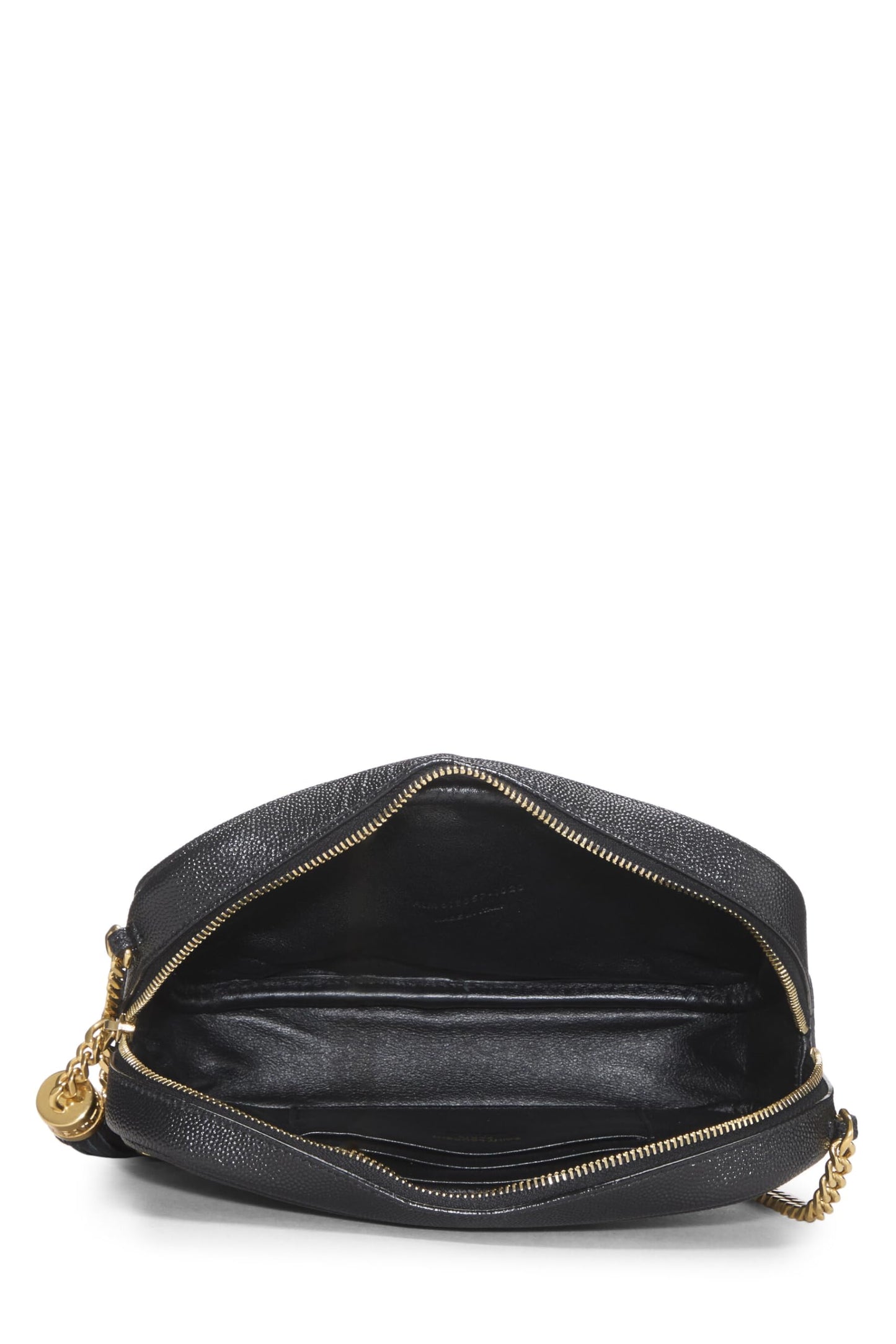 Yves Saint Laurent, sac à main Lou Camera Mini en cuir grainé noir d'occasion, noir