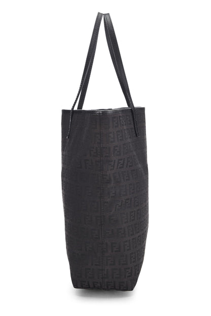 Fendi, sac fourre-tout en toile Zucchino noir d'occasion, petit modèle, noir