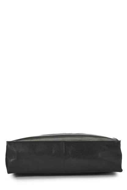 Chanel, Pre-Loved Black Caviar Flat Chain Handle Tote Medium, Black