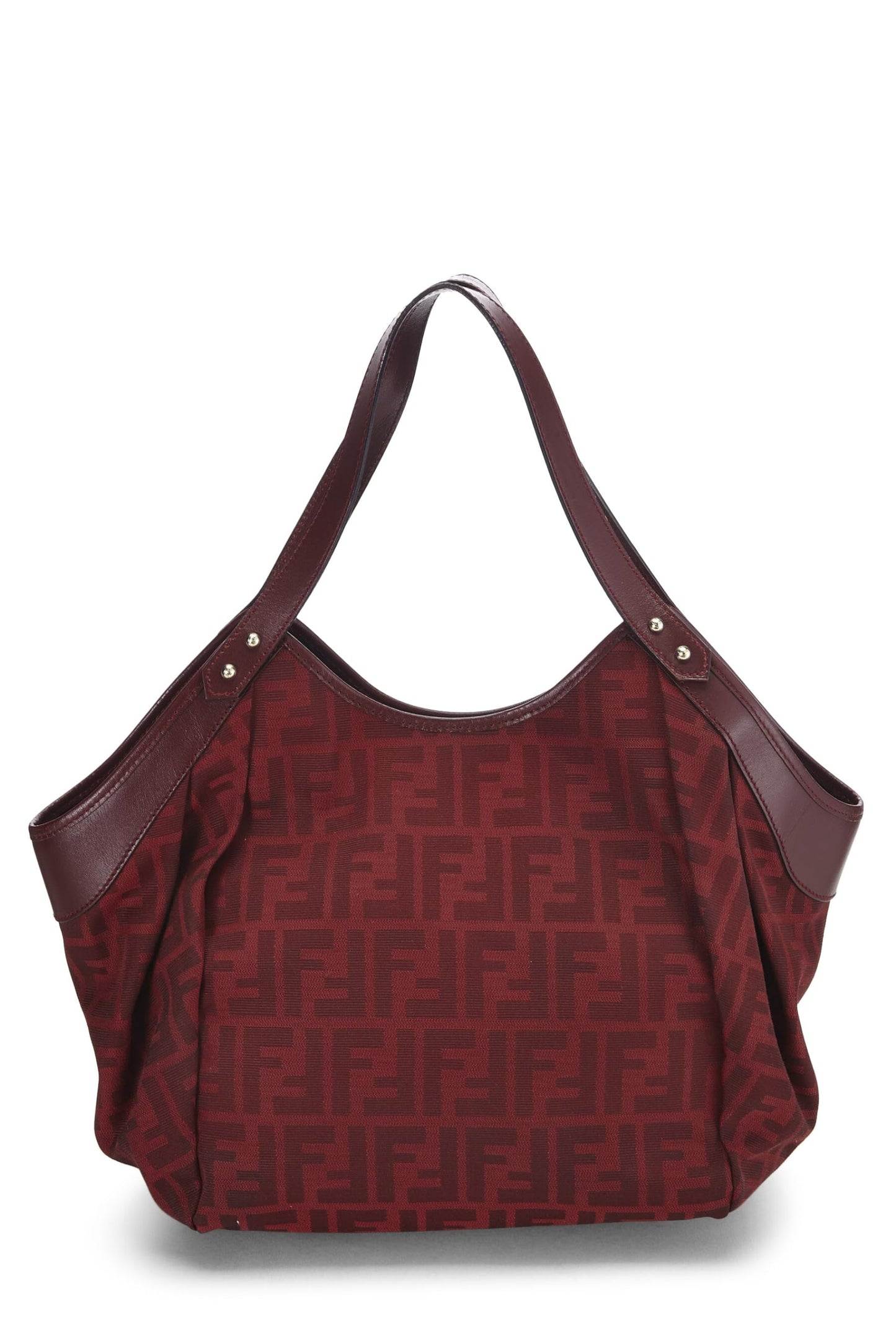 Fendi, sac fourre-tout de poche en toile Zucca rouge d'occasion, petit modèle, rouge