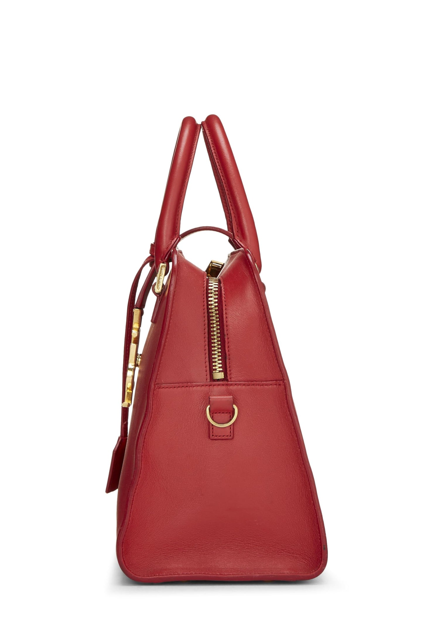 Yves Saint Laurent, Pre-Loved Red Calfskin Monogram Cabas Small, Red