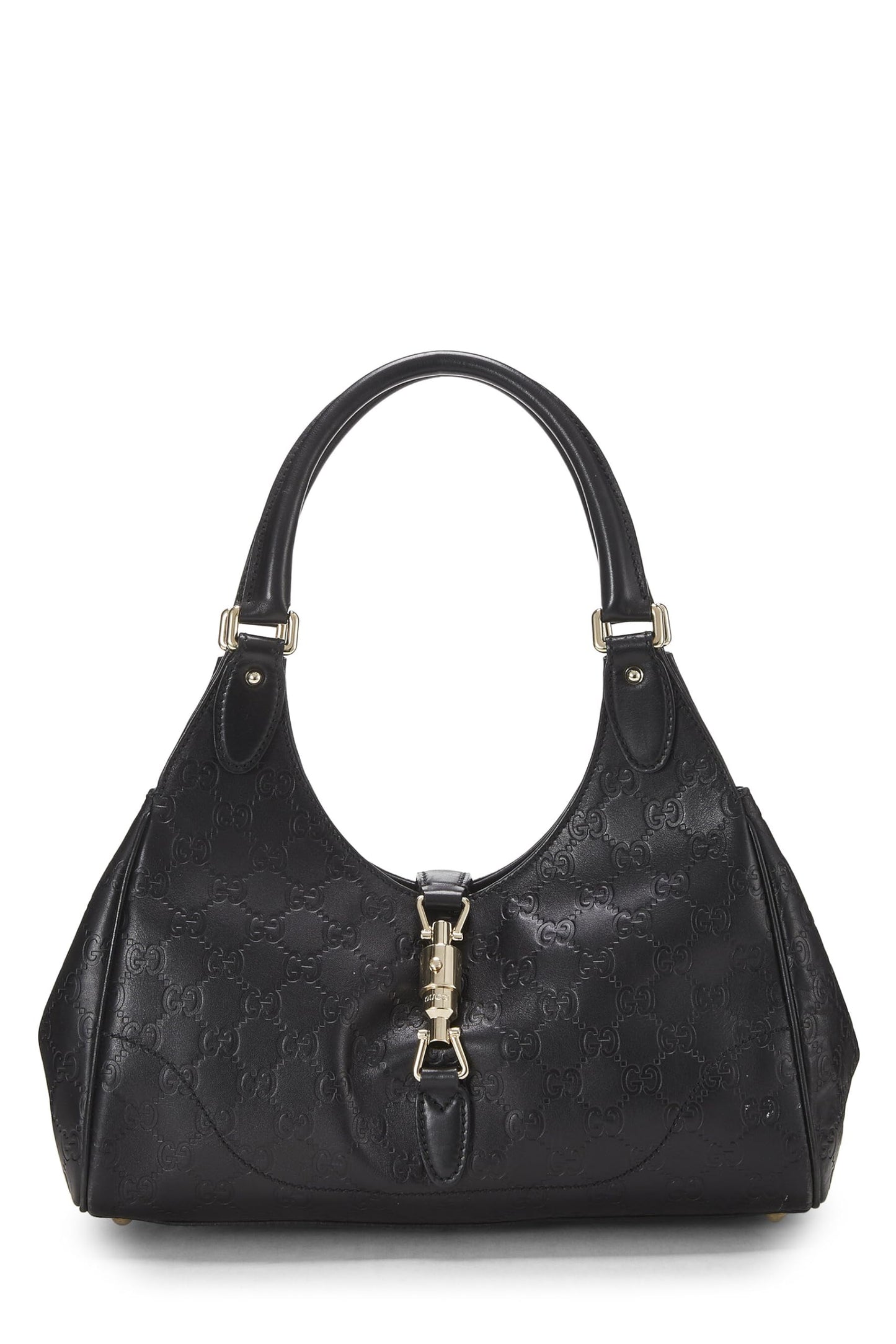 Gucci, sac Bardot en cuir Guccissima noir d'occasion, noir