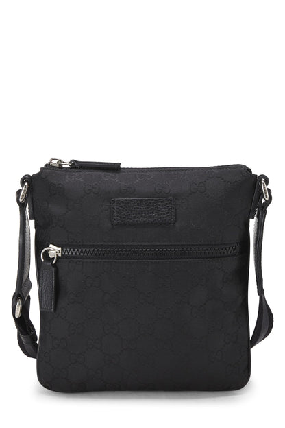 Gucci, Pre-Loved Black Original GG Canvas Double Zip Messenger Small, Black