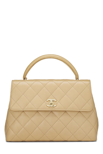 Chanel, Pre-Loved Beige Quilted Lambskin Kelly, Beige