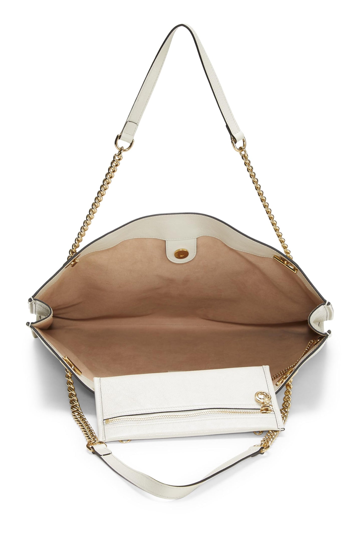 Gucci, grand sac fourre-tout en cuir blanc Web Rajah d'occasion, blanc