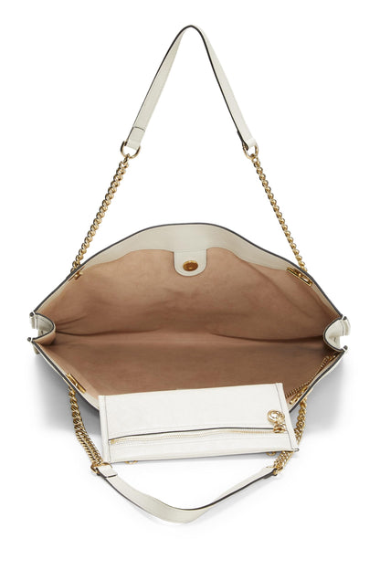 Gucci, Bolso tote Rajah grande de cuero blanco Pre-Loved, Blanco