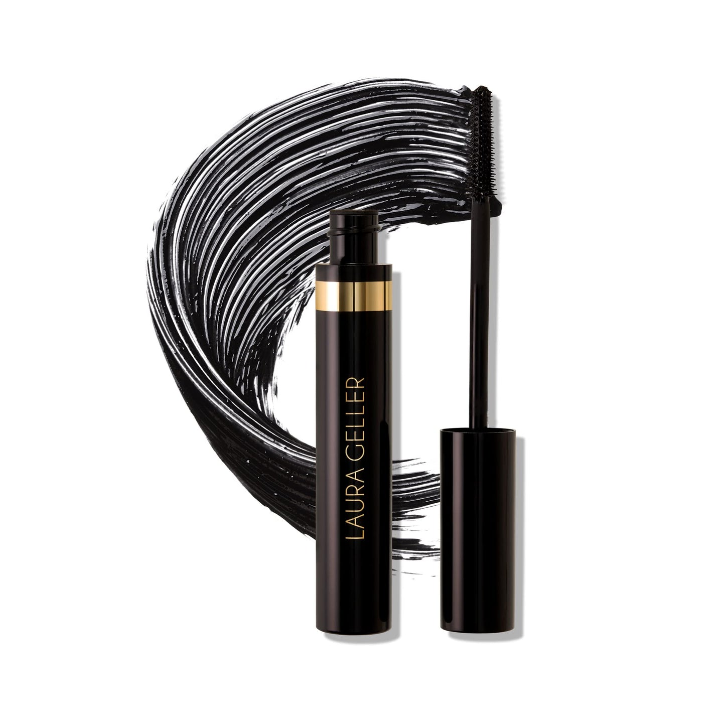 LAURA GELLER NEW YORK Kajal Longwear Mascara - Maquillaje de ojos con fórmula alargadora, definidora, rizadora y modulable - Innovador cepillo rizador - 1 unidad