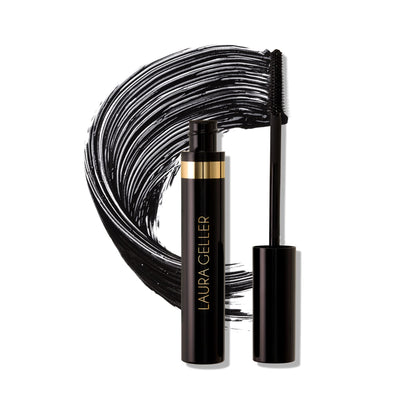 LAURA GELLER NEW YORK Kajal Longwear Mascara - Lengthening, Defining, Curling, Buildable Formula Eye Makeup - Innovative Curling Brush - 1 count