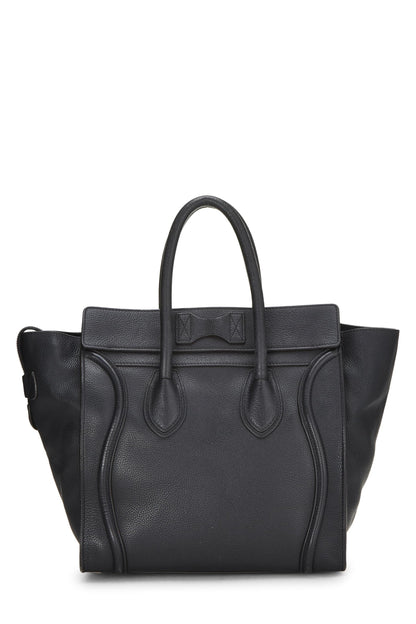 Céline, Pre-Loved Black Leather Luggage Mini, Black