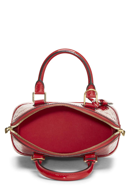 Louis Vuitton, Pre-Loved Cerise Monogram Vernis Alma BB, Rojo