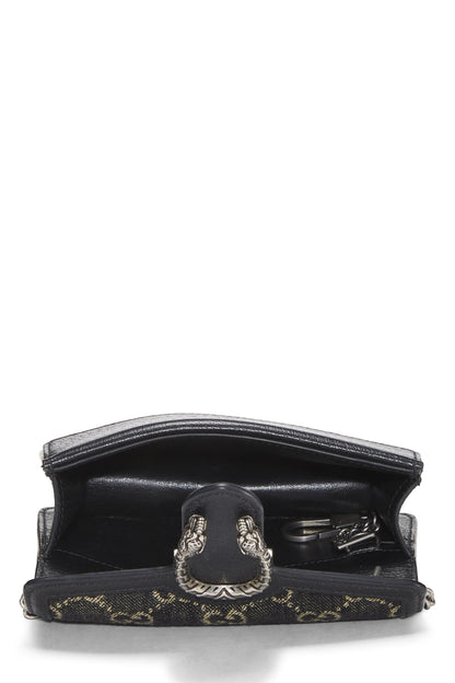 Gucci, Pre-Loved Black Denim Dionysus Crossbody Super Mini, Black