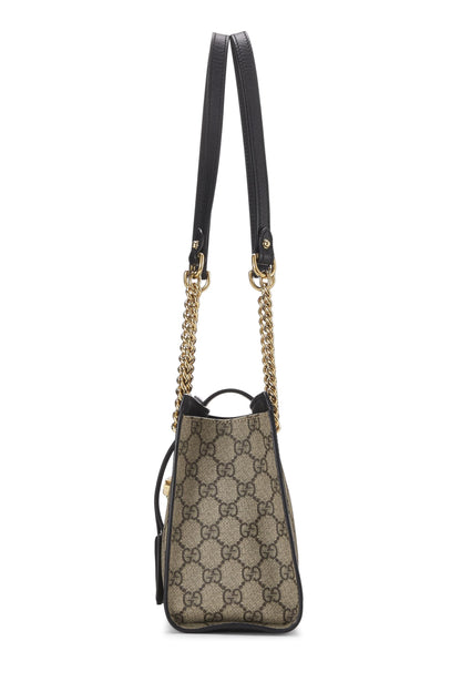 Gucci, sac fourre-tout en toile noire GG Supreme Original Padlock Small, d'occasion, noir