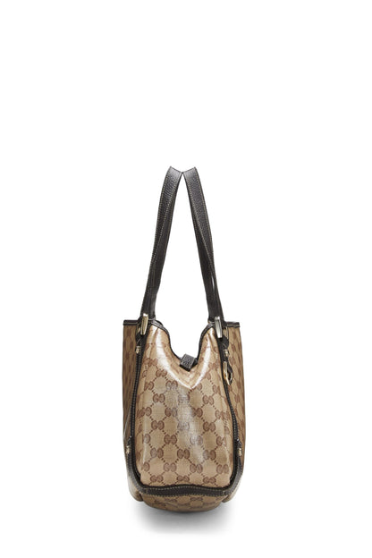 Gucci, Pre-Loved Original GG Crystal Canvas Abbey Tote, Brown