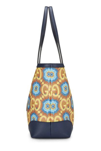 Gucci, Pre-Loved Navy Coated Canvas Kaleidoscope Ophidia Tote, Navy