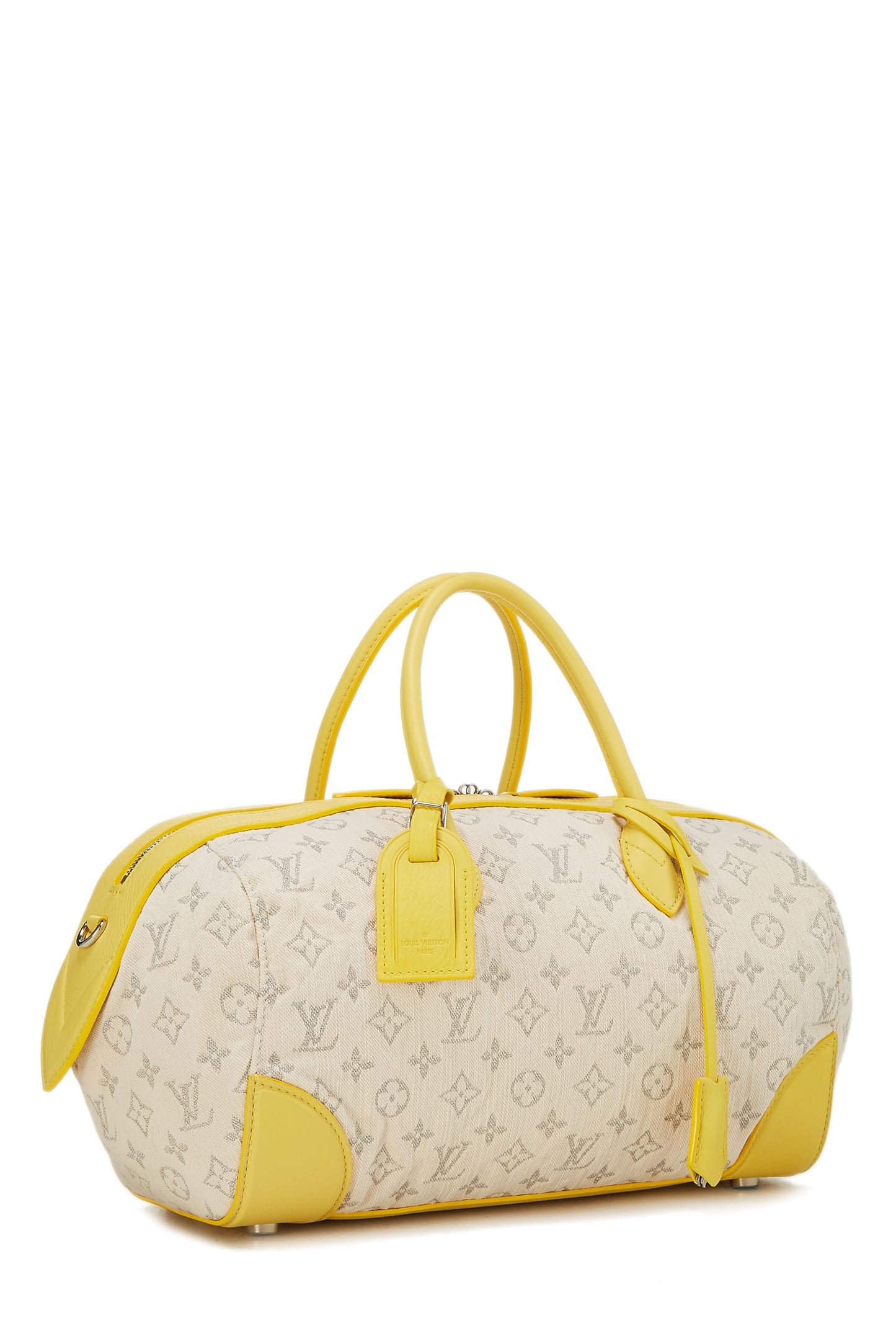 Louis Vuitton, Pre-Loved Yellow Monogram Denim Speedy Round, Yellow