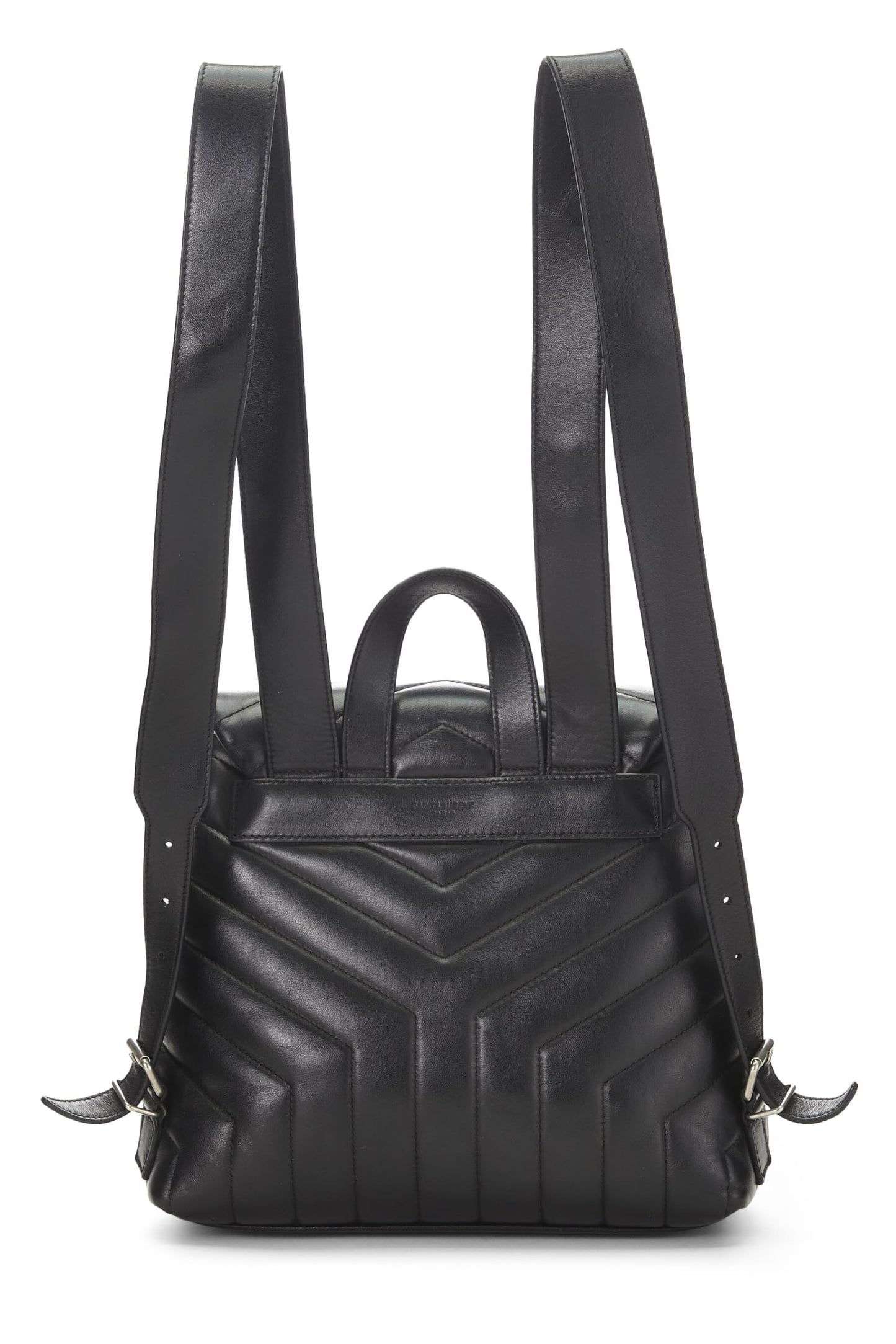 Yves Saint Laurent, Pre-Loved Black Calfskin Monogram Loulou Backpack Small, Black