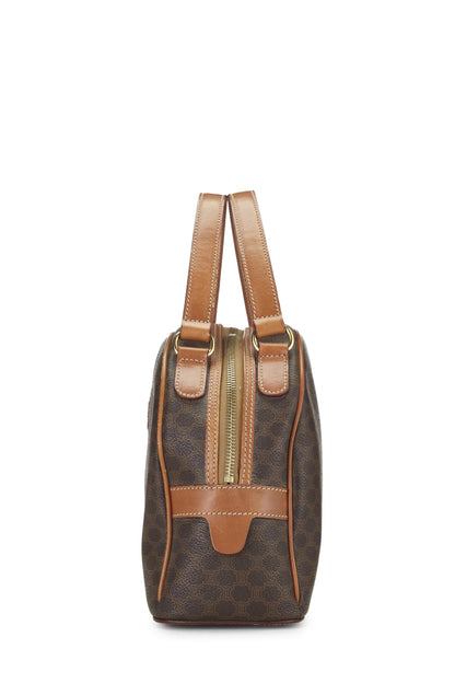 Céline, Pre-Loved Brown Coated Canvas Macadam Handbag, Brown