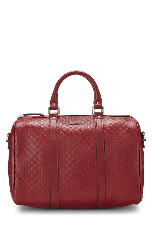 Gucci, Joy Boston en cuir microguccissima rouge d'occasion, rouge