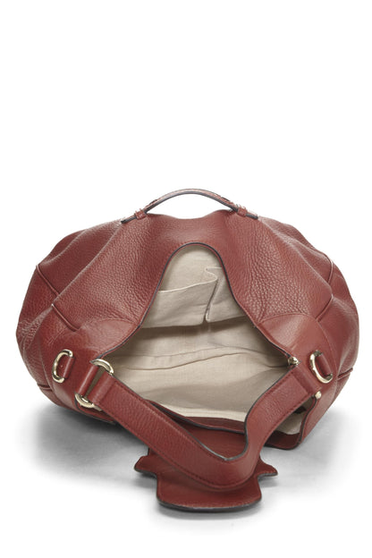 Gucci, sac hobo de dressage en cuir bordeaux d'occasion, bordeaux