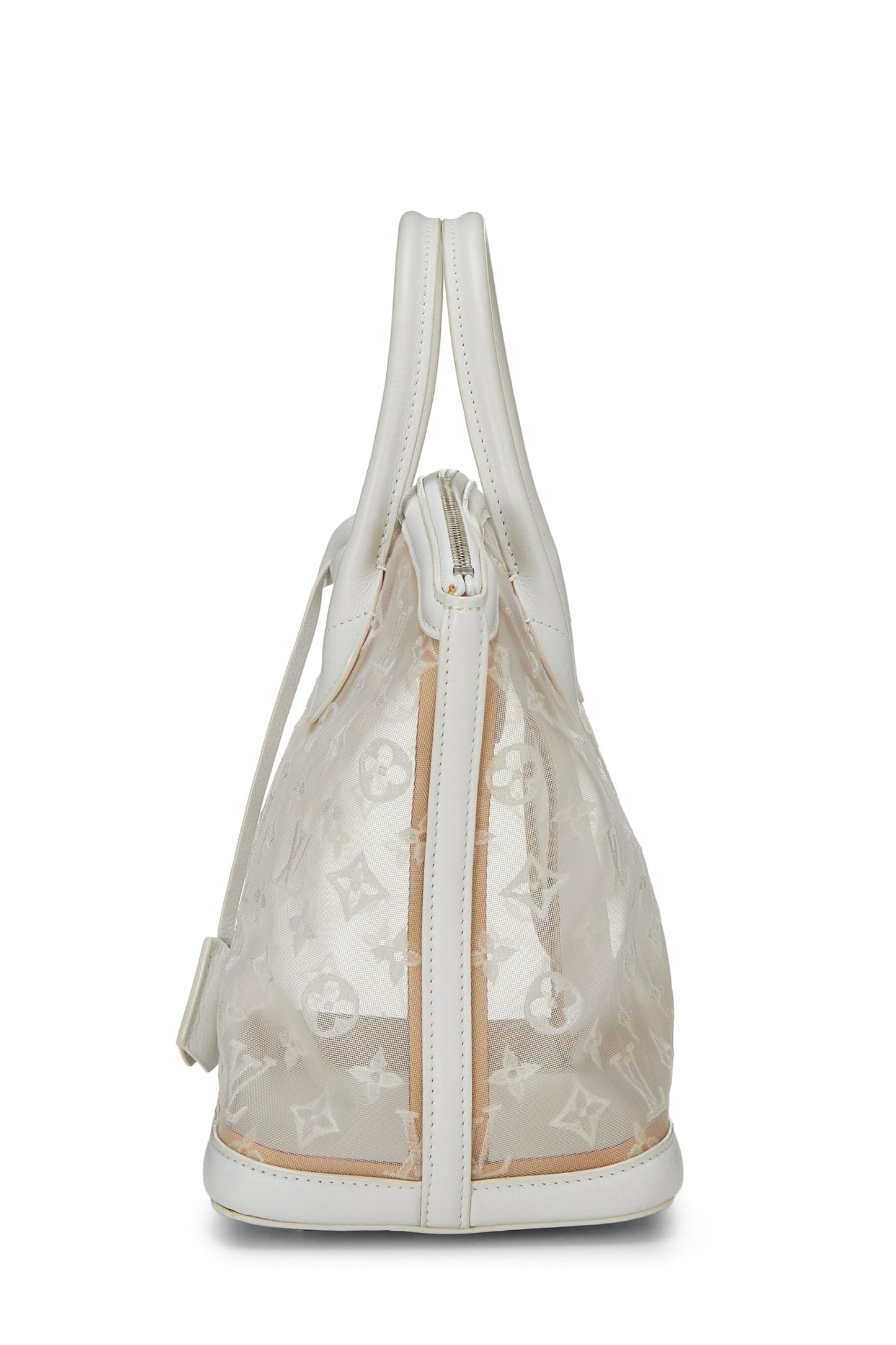 Louis Vuitton, Pre-Loved White Monogram Mesh Transparence Lockit, White