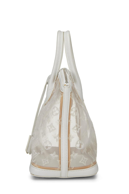 Louis Vuitton, Lockit transparente de malla con monograma blanco Pre-Loved, Blanco