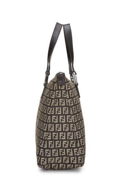 Fendi, sac fourre-tout en toile marron Zucchino d'occasion, marron