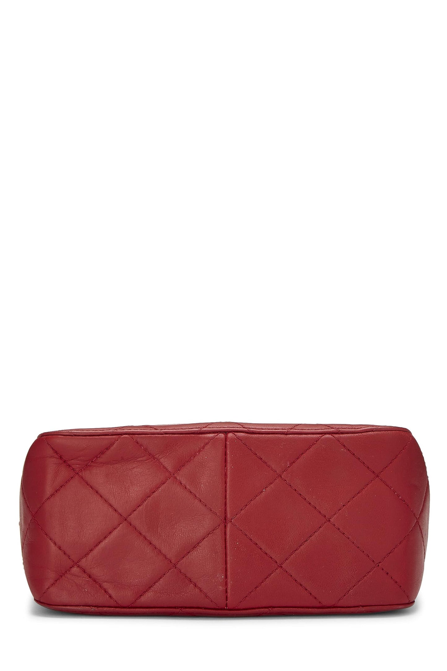 Chanel, Pre-Loved Red Quilted Lambskin Handbag Mini, Red