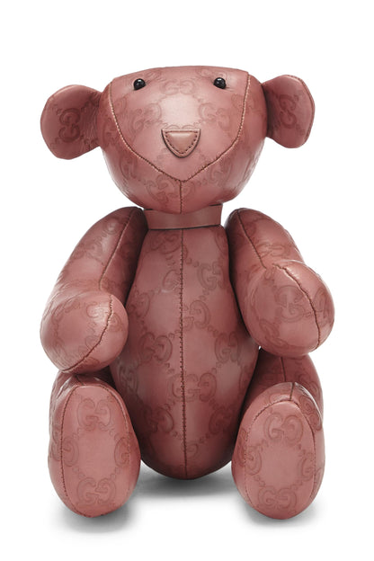 Gucci, Pre-Loved Pink Guccissima Leather Teddy Bear, Pink