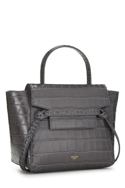 Céline, Sac ceinture en relief gris Nano d'occasion, Gris