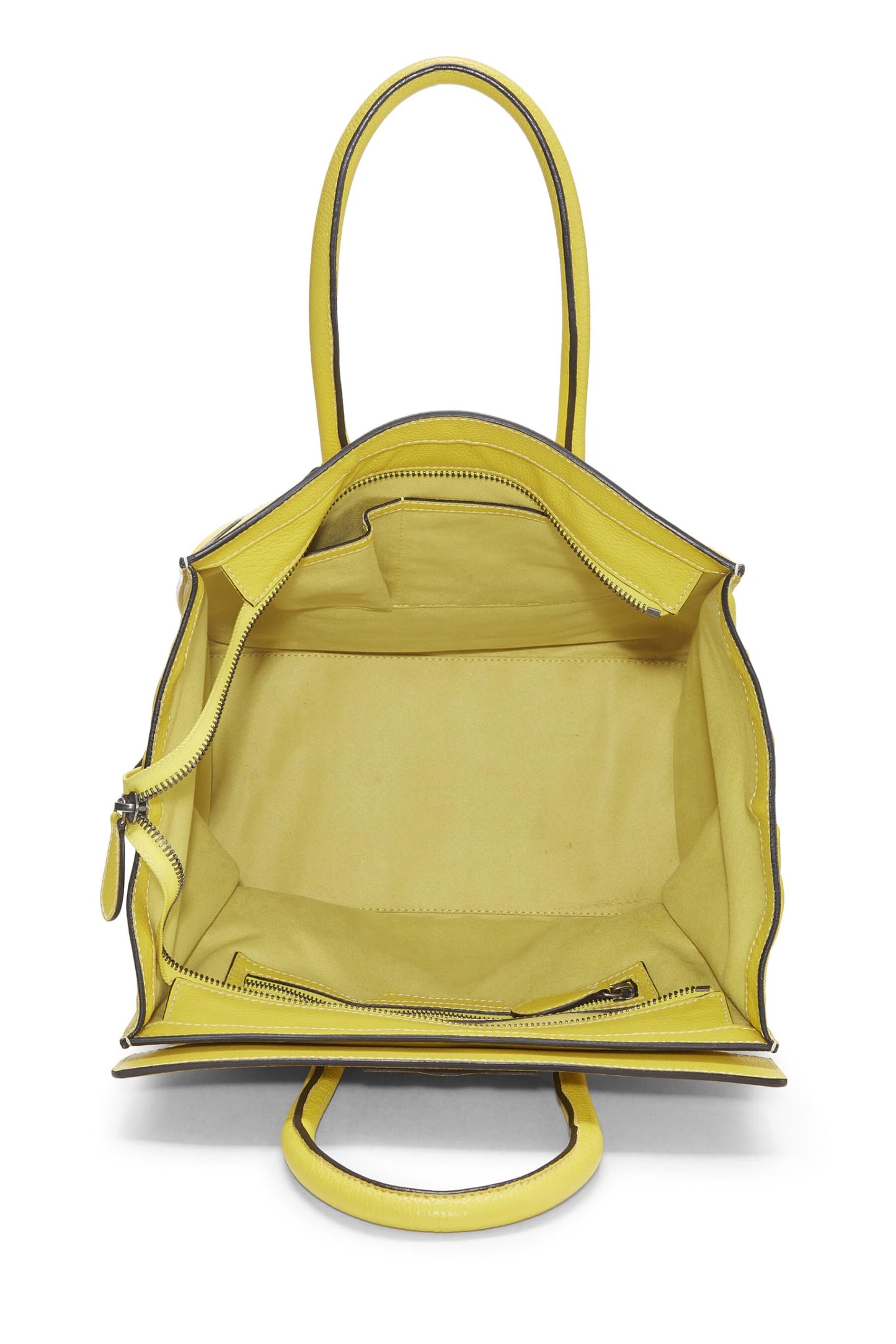 Céline, Mini maleta de piel de becerro amarilla Pre-Loved, Amarillo