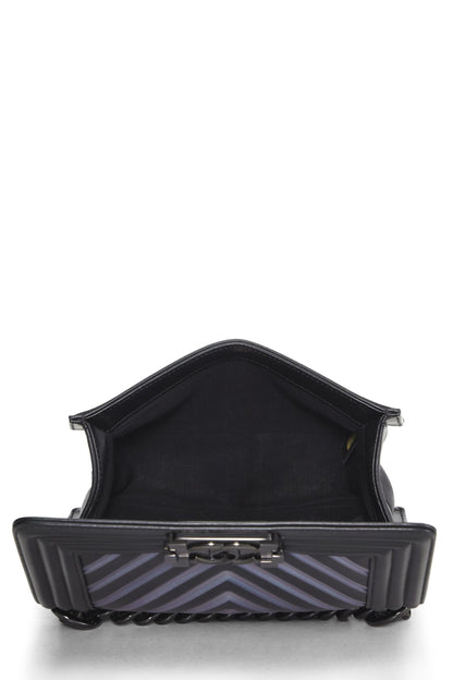 Chanel, Pre-Loved Black Chevron Lambskin Boy Bag Small, Black