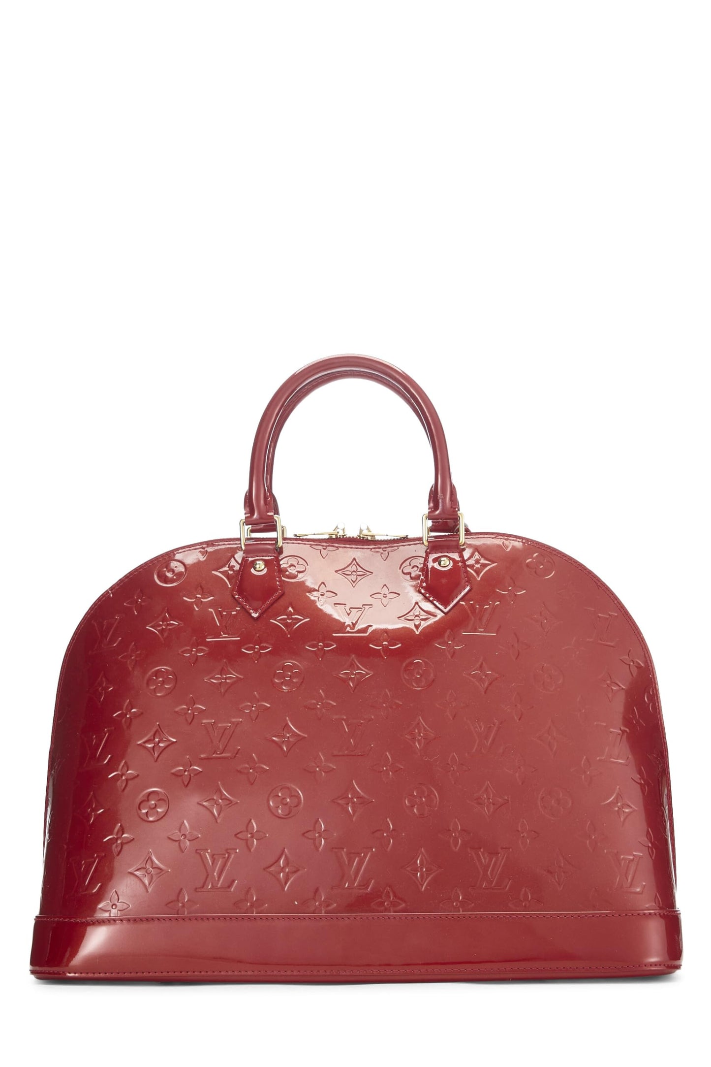 Louis Vuitton, Pre-Loved Cerise Monogram Vernis Alma MM NM, Red