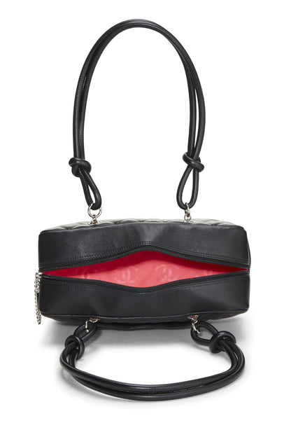 Chanel, Sac melon Cambon en cuir de veau noir d'occasion, noir