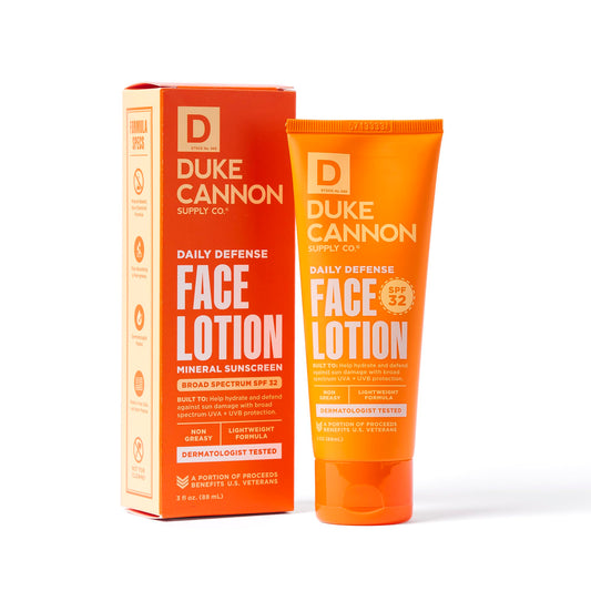 Loción facial protectora diaria con FPS de Duke Cannon Supply Co.