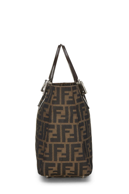 Fendi, sac à main en toile marron Zucca d'occasion, marron