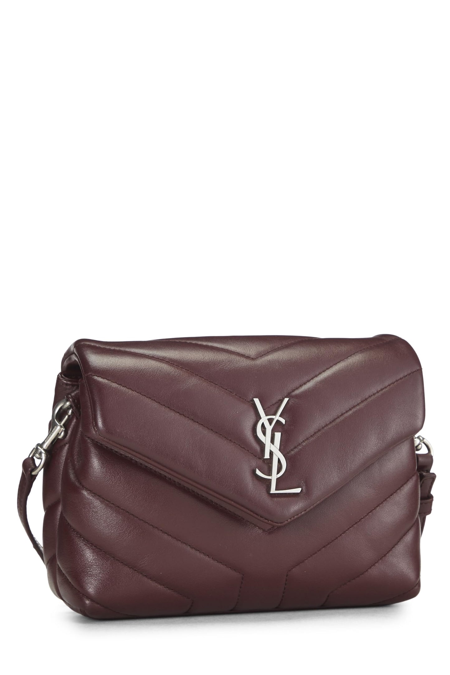 Yves Saint Laurent, Loulou Toy Monogram en cuir de veau bordeaux d'occasion, bordeaux