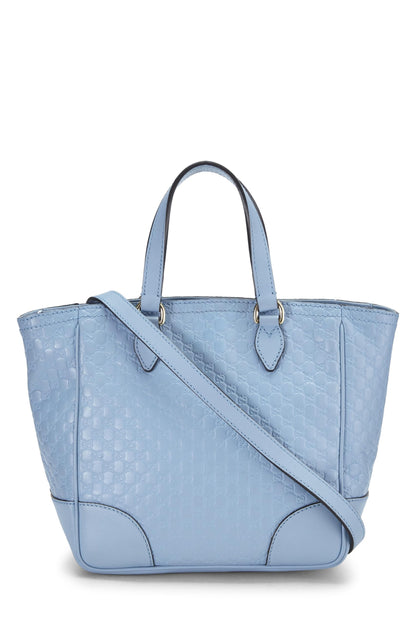 Gucci, sac à main Bree Top Handle Small en cuir Microguccissima bleu d'occasion, bleu